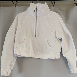 Lululemon Athletica White Fleece Cropped Jacket